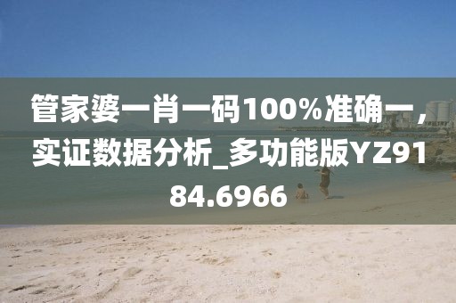 管家婆一肖一碼100%準確一，實證數(shù)據(jù)分析_多功能版YZ9184.6966