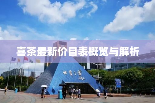 喜茶最新價目表概覽與解析