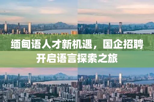 緬甸語人才新機(jī)遇，國企招聘開啟語言探索之旅