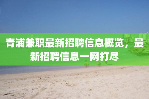 青浦兼職最新招聘信息概覽，最新招聘信息一網(wǎng)打盡