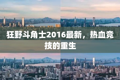 狂野斗角士2016最新，熱血競技的重生
