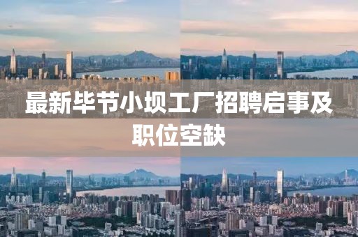 最新畢節(jié)小壩工廠招聘啟事及職位空缺