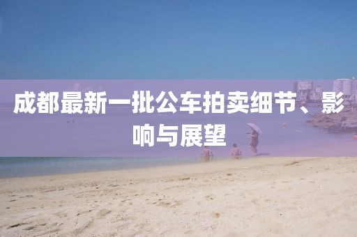 成都最新一批公車拍賣細(xì)節(jié)、影響與展望
