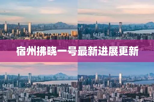 宿州拂曉一號最新進(jìn)展更新