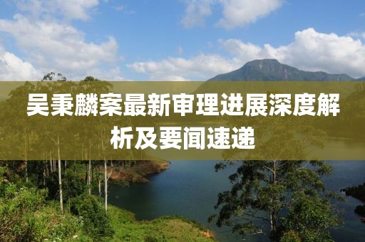 吳秉麟案最新審理進(jìn)展深度解析及要聞速遞