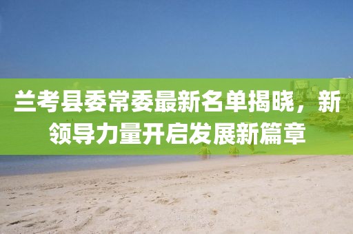 蘭考縣委常委最新名單揭曉，新領(lǐng)導(dǎo)力量開啟發(fā)展新篇章