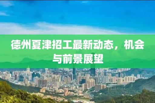 德州夏津招工最新動(dòng)態(tài)，機(jī)會(huì)與前景展望