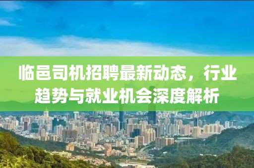 臨邑司機(jī)招聘最新動(dòng)態(tài)，行業(yè)趨勢(shì)與就業(yè)機(jī)會(huì)深度解析