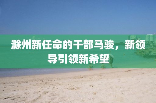 滁州新任命的干部馬駿，新領(lǐng)導(dǎo)引領(lǐng)新希望