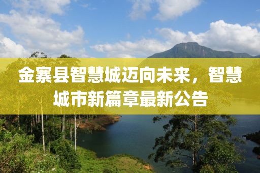 金寨縣智慧城邁向未來，智慧城市新篇章最新公告