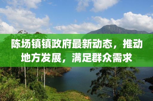 陳場鎮(zhèn)鎮(zhèn)政府最新動態(tài)，推動地方發(fā)展，滿足群眾需求