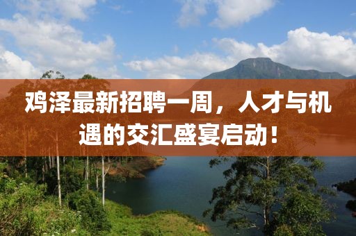 雞澤最新招聘一周，人才與機(jī)遇的交匯盛宴啟動(dòng)！