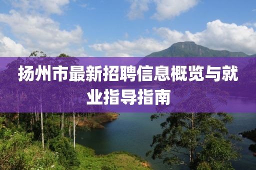 揚(yáng)州市最新招聘信息概覽與就業(yè)指導(dǎo)指南