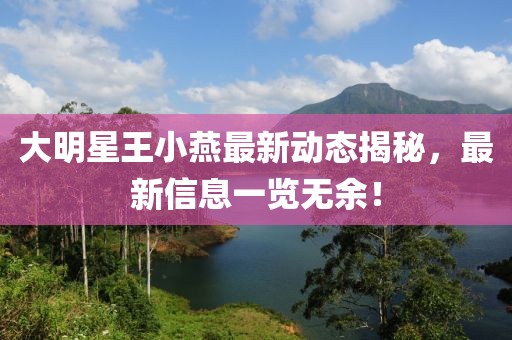 大明星王小燕最新動態(tài)揭秘，最新信息一覽無余！