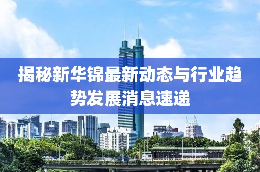 揭秘新華錦最新動態(tài)與行業(yè)趨勢發(fā)展消息速遞