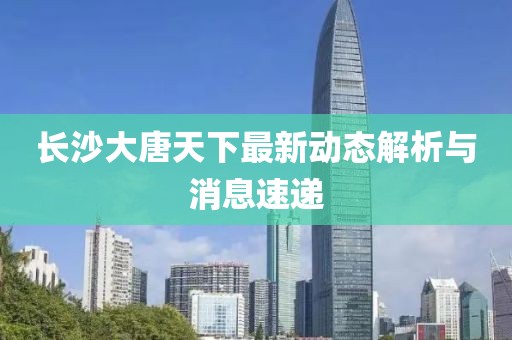 長沙大唐天下最新動態(tài)解析與消息速遞