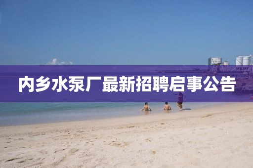 內(nèi)鄉(xiāng)水泵廠最新招聘啟事公告