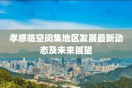 孝感臨空閔集地區(qū)發(fā)展最新動態(tài)及未來展望