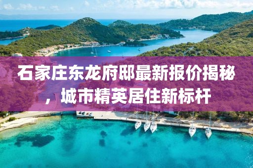 石家莊東龍府邸最新報價揭秘，城市精英居住新標(biāo)桿