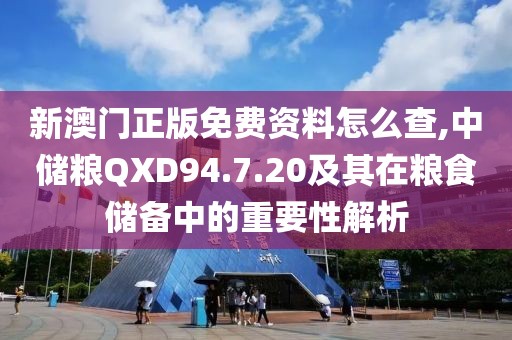新澳門正版免費資料怎么查,中儲糧QXD94.7.20及其在糧食儲備中的重要性解析
