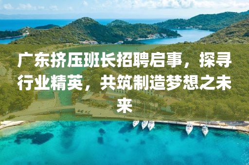 廣東擠壓班長招聘啟事，探尋行業(yè)精英，共筑制造夢想之未來