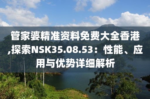 管家婆精準(zhǔn)資料免費(fèi)大全香港,探索NSK35.08.53：性能、應(yīng)用與優(yōu)勢詳細(xì)解析