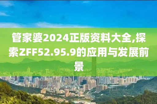 管家婆2024正版資料大全,探索ZFF52.95.9的應(yīng)用與發(fā)展前景