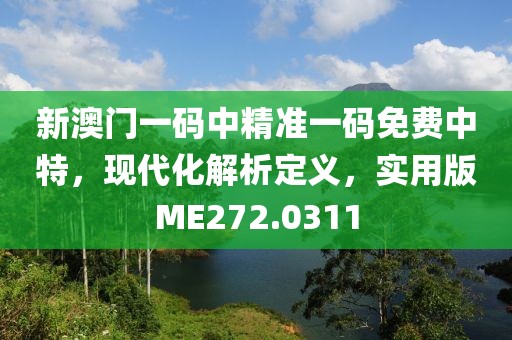 新澳門一碼中精準(zhǔn)一碼免費中特，現(xiàn)代化解析定義，實用版ME272.0311
