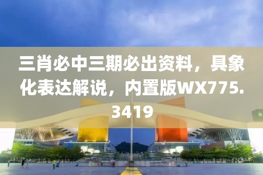 三肖必中三期必出資料，具象化表達(dá)解說(shuō)，內(nèi)置版WX775.3419
