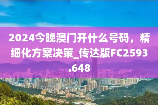 2024今晚澳門開什么號碼，精細化方案決策_傳達版FC2593.648
